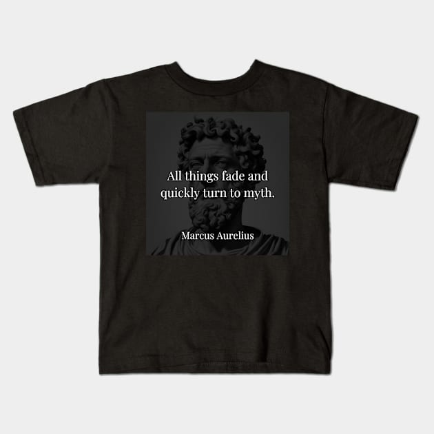 Marcus Aurelius's Reflection: The Transience of All Things Kids T-Shirt by Dose of Philosophy